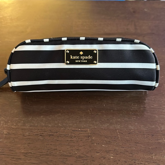 kate spade Other - Kate Spade Black & White Striped Pencil Case Used Great Condition